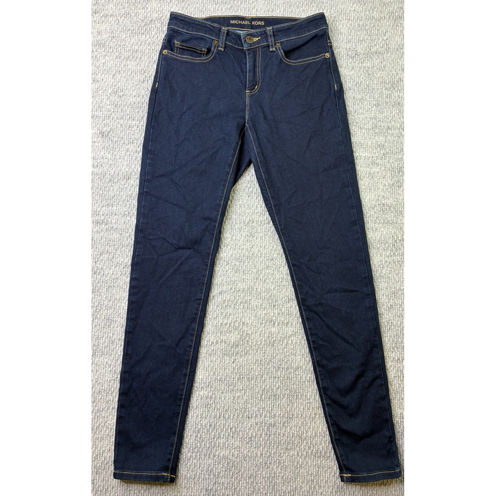 Michael Kors Izzy Skinny Jeans Womens Size 4 Dark Wash Stretch Denim Mid Rise